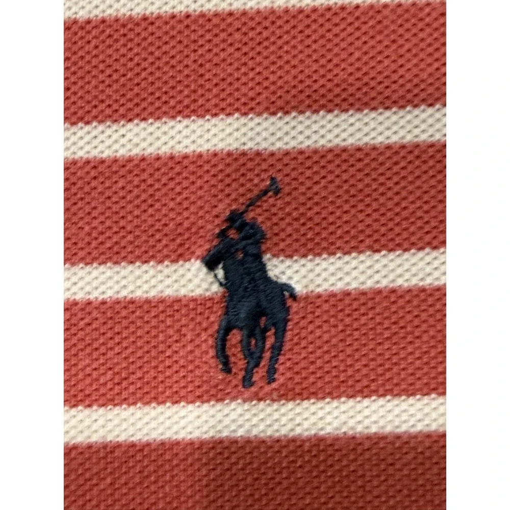 Polo Ralph Lauren Mens XL Red White Striped Cotton Golf Polo Shirt RN 41381